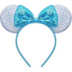 Glitter Minnie Ears Headband, Mouse Ears for Women and Girls(blue)